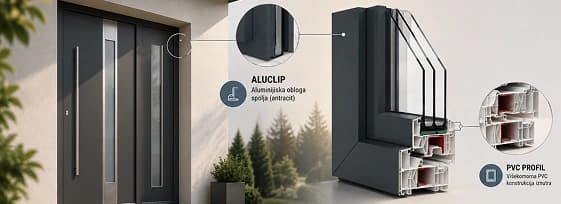 Trocal 76MD PVC-ALUCLIP ulazna vrata