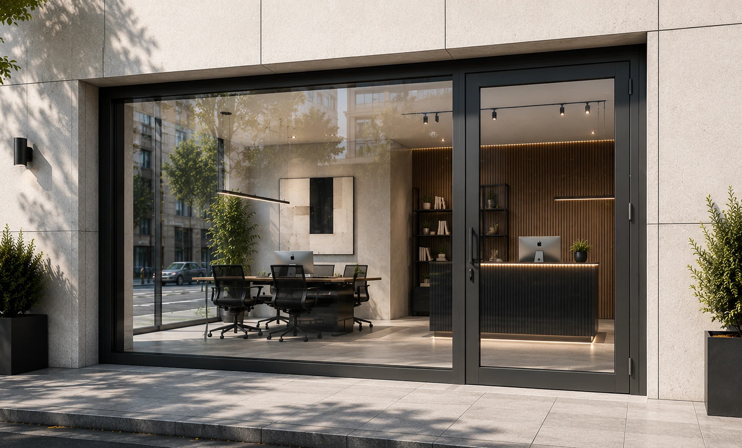 Custom glass entrance doors
